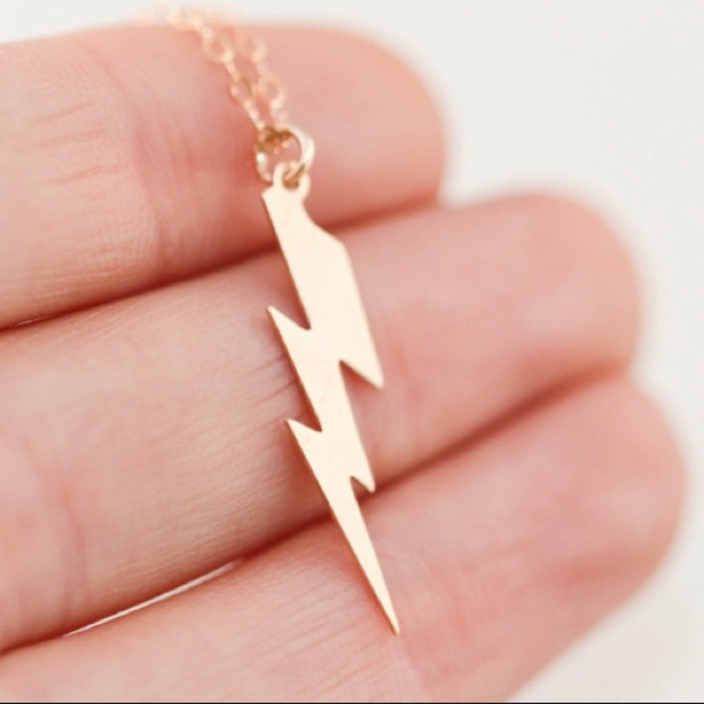 Gold lightning bolt necklace